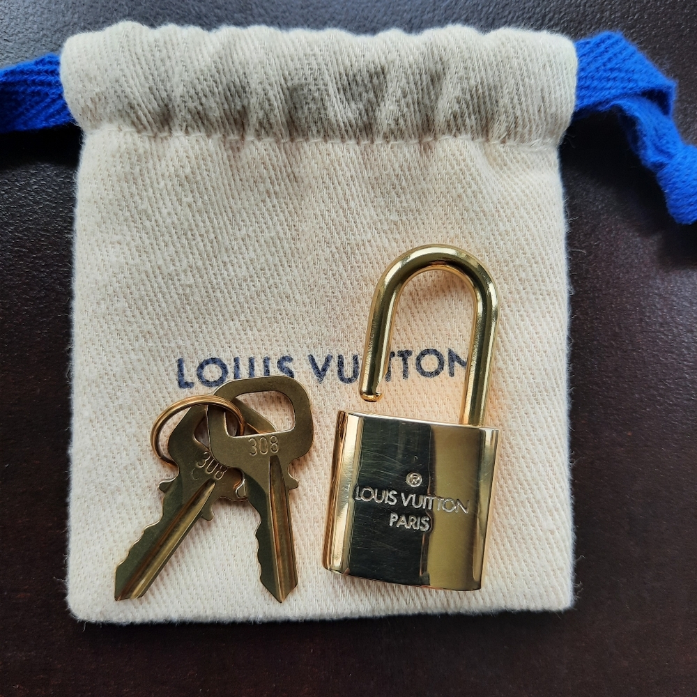 Authentic Louis Vuitton Gold Lock and Keys Set